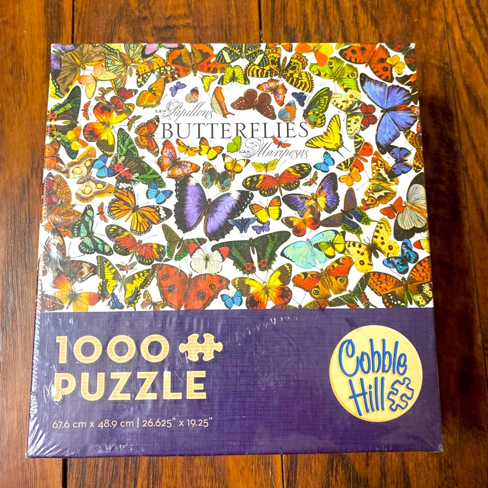 Cobble House 1,000 Piece Jigsaw Puzzle- Butterflies Brand New Sealed in Box